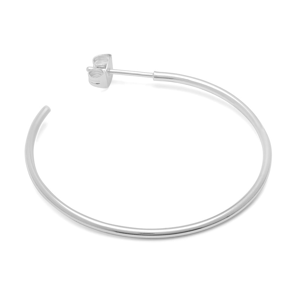 LULU Copenhagen Non Hoops Large pair Hoops Silver Plated