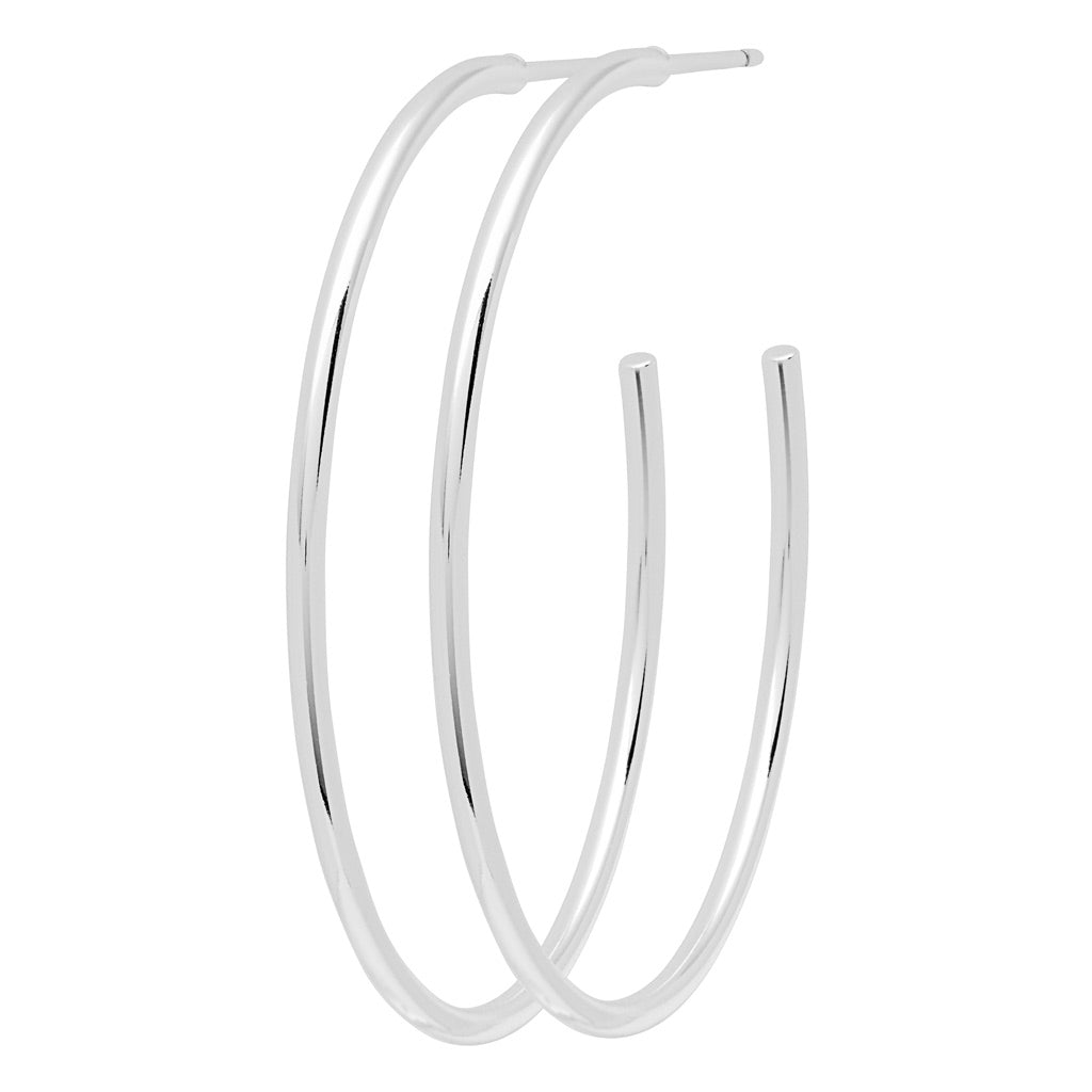 LULU Copenhagen Non Hoops Large pair Hoops Silver Plated