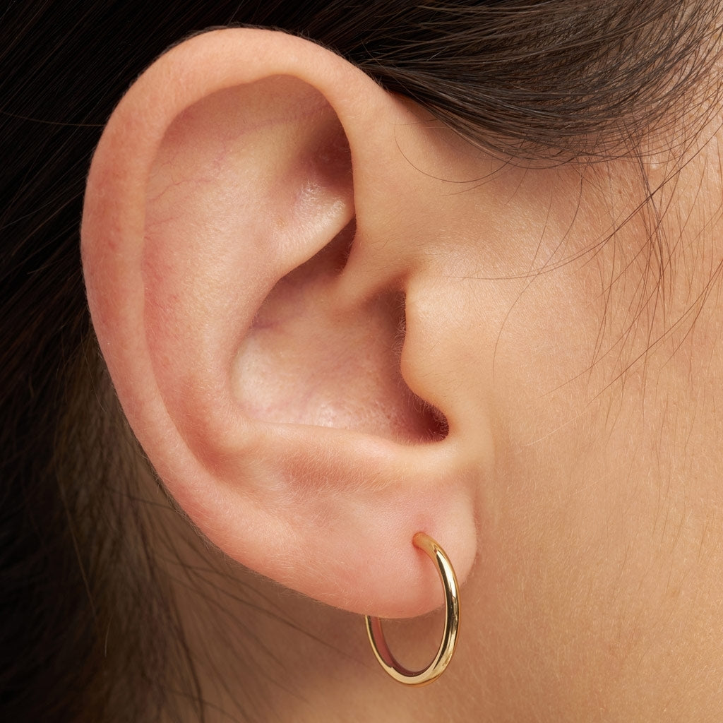 LULU Copenhagen Non Hoops Small pair Hoops Gold plated