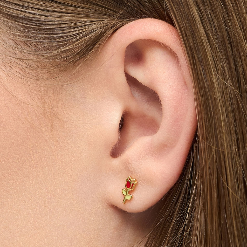 LULU Copenhagen Rose earring 1 pcs Ear stud, 1 pcs Gold plated
