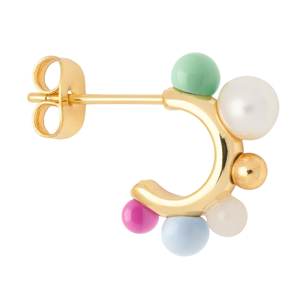LULU Copenhagen Space Hoops Pair gold plated Hoops Skyride Blue