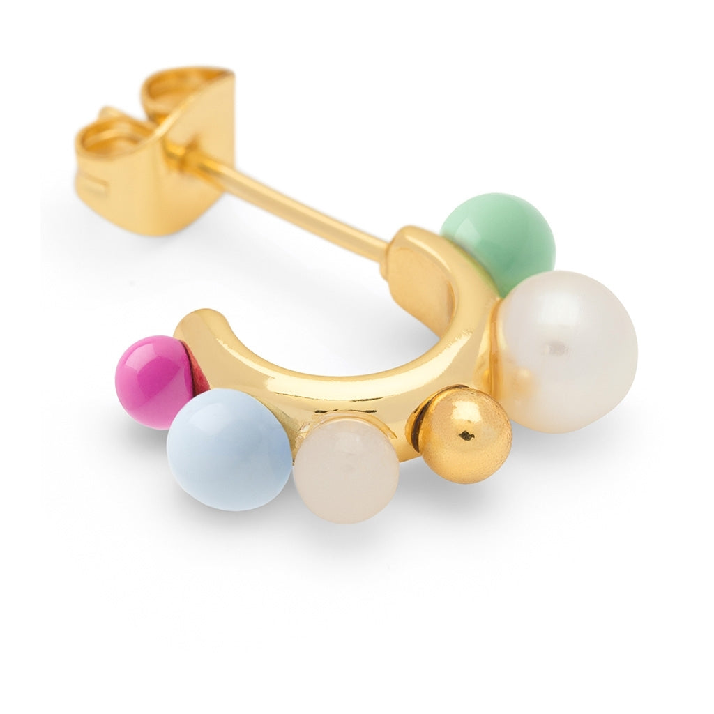 LULU Copenhagen Space Hoops Pair gold plated Hoops Skyride Blue