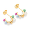 Space Hoops - Pair - Gold plated - Skyride Blue
