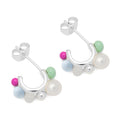 Space Hoops Pair silver plated - Skyride Blue