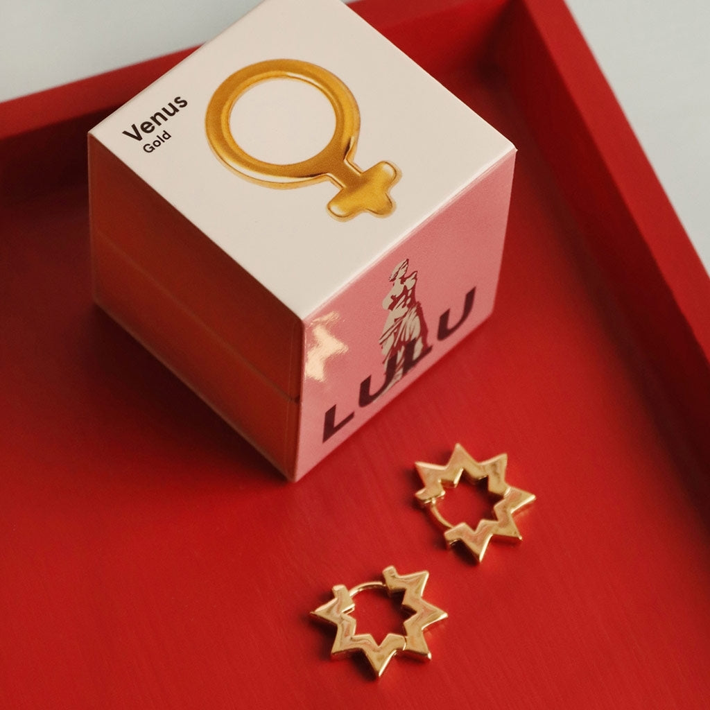 LULU Copenhagen Star Hoops pair Hoops Gold plated