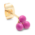 Trio earring 1 pcs - enamel - Electric Fuchsia Pink