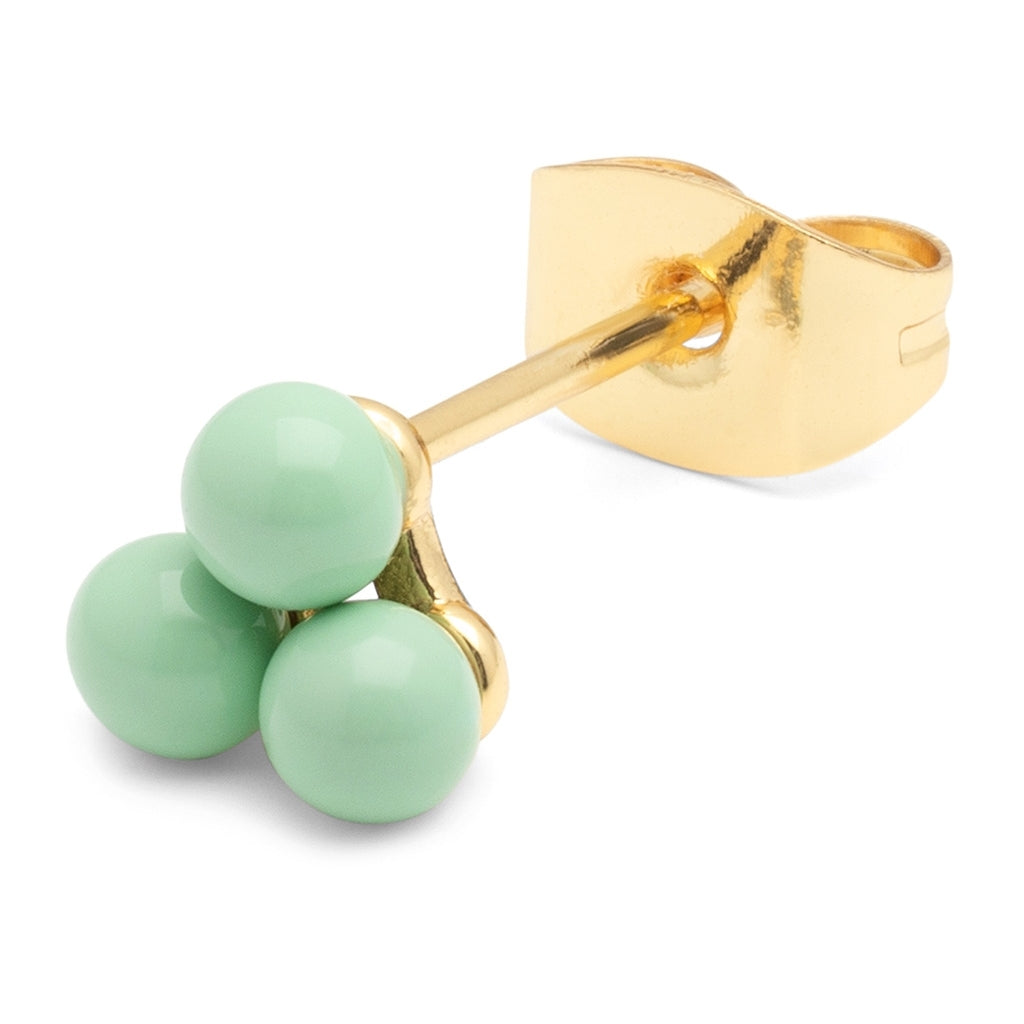 LULU Copenhagen Trio earring 1 pcs - enamel Ear stud, 1 pcs Seasalt Green